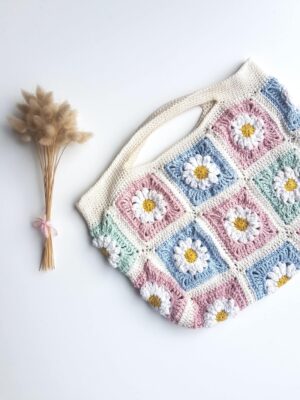 tuto crochet sac granny squares fleurs