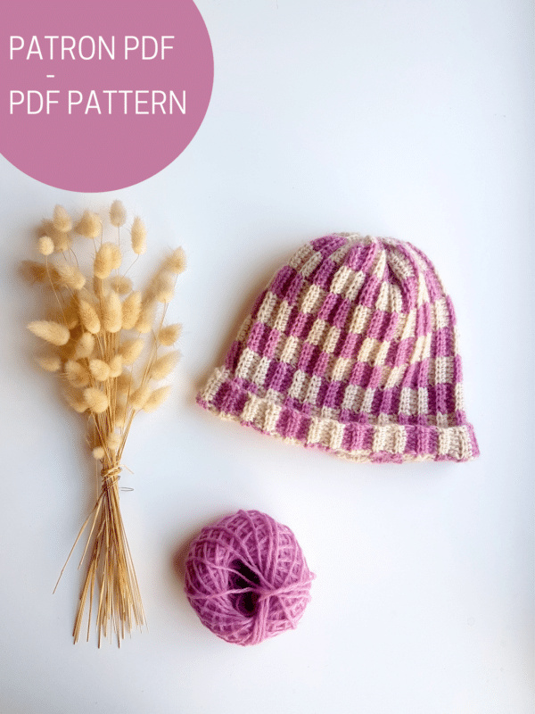 tuto crochet bonnet à carreaux