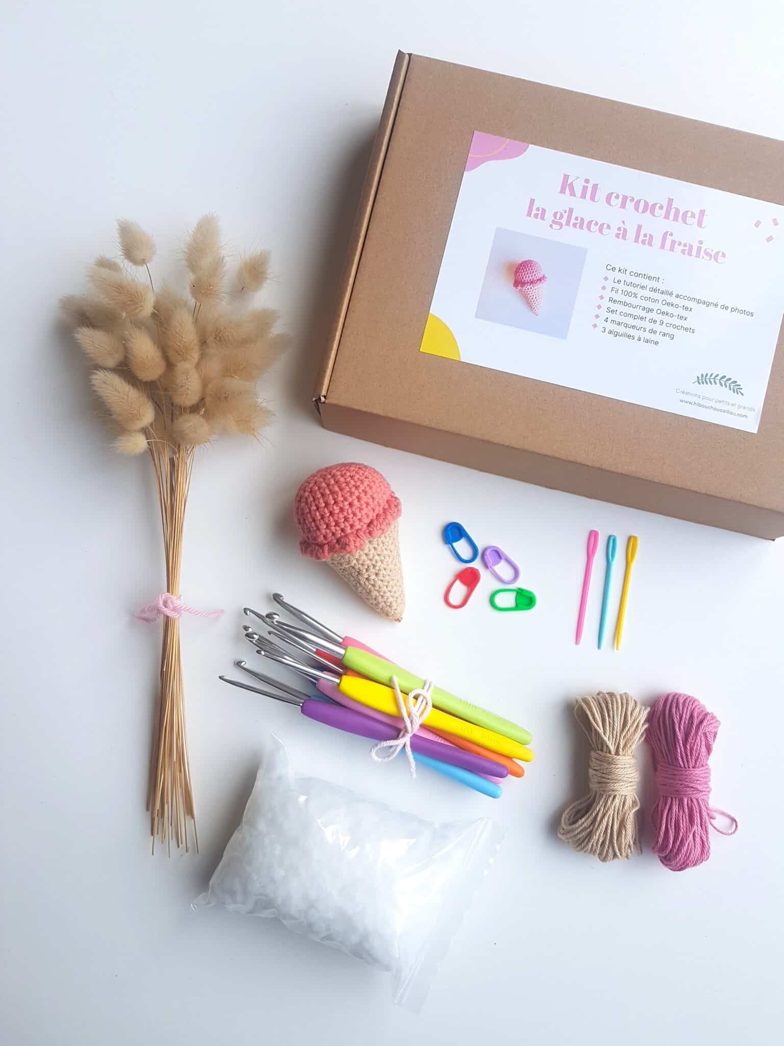 Kit crochet de la petite glace à la fraise pour débutant