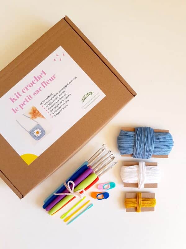 kit crocheter une sac fleur