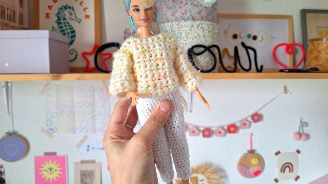 tuto pull crochet barbie