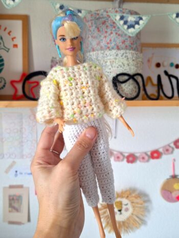 tuto pull crochet barbie