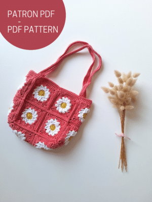 crocheter sac à main en granny squares fleur