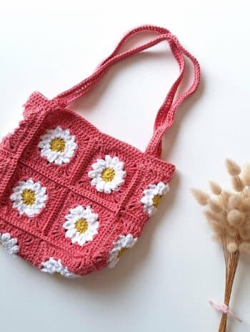 crocheter sac en granny squares fleur