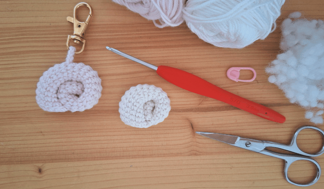porte-clé ammonite en crochet