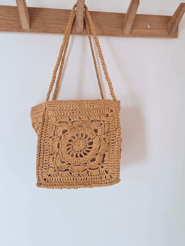 tuto sac raphia granny squares