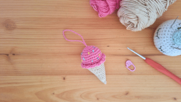 porte-clé glace en crochet